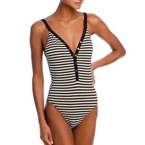 Robin Piccone Jules One Piece Swimsuit Size 8 Black/Ecru NWT Designer Tag